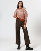Pull Alicia marron/crème