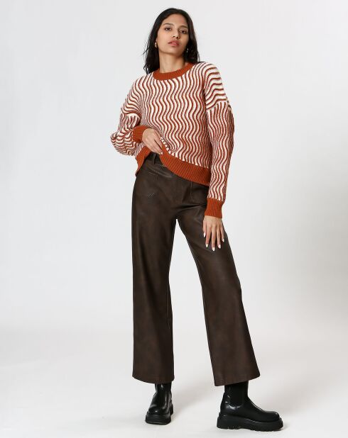 Pull Alicia marron/crème