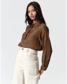 Chemise Zoé gris/marron