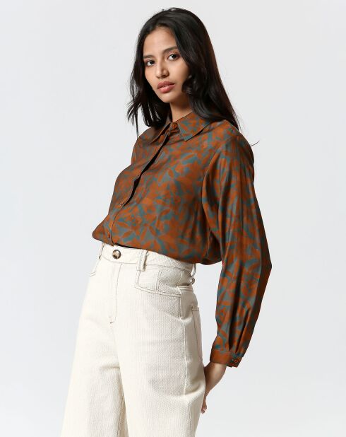 Chemise Zoé gris/marron
