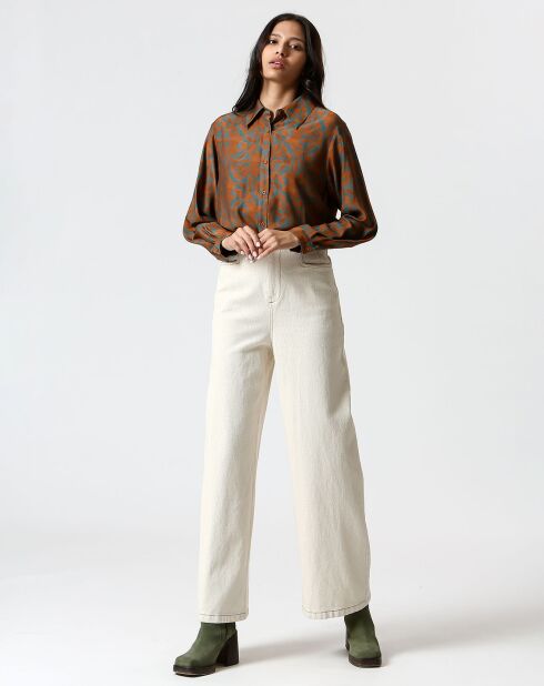 Chemise Zoé gris/marron