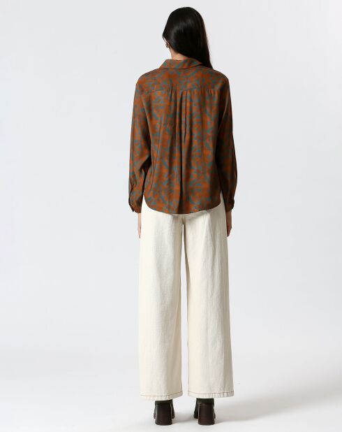 Chemise Zoé gris/marron