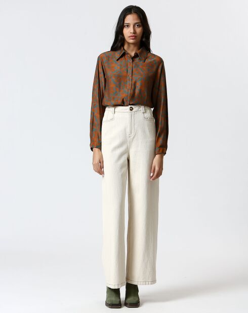 Chemise Zoé gris/marron