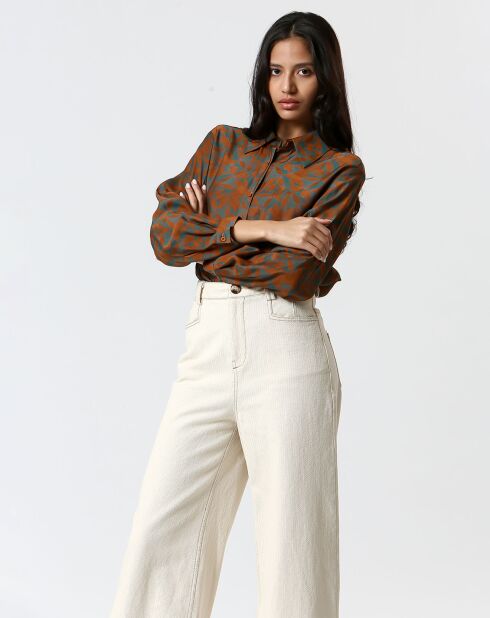 Chemise Zoé gris/marron