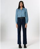 Chemise en Coton & Lin Ava bleue
