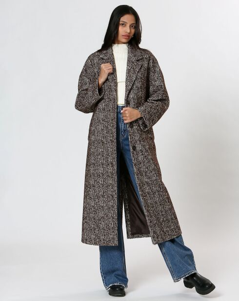 Manteau en Laine mélangée Inès marron