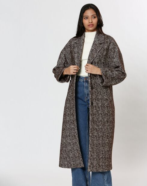 Manteau en Laine mélangée Inès marron