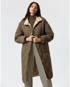Manteau réversible Marie kaki/beige