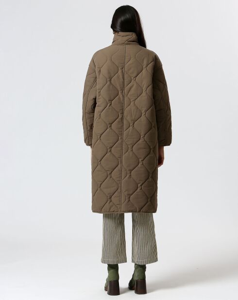 Manteau réversible Marie kaki/beige