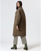 Manteau réversible Marie kaki/beige