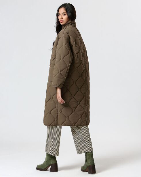 Manteau réversible Marie kaki/beige