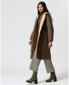 Manteau réversible Marie kaki/beige