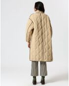 Manteau réversible Marie kaki/beige