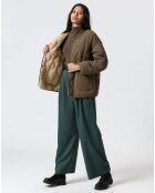 Manteau réversible Virginie kaki/beige