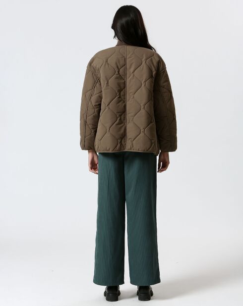 Manteau réversible Virginie kaki/beige