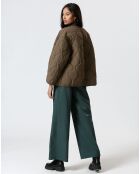 Manteau réversible Virginie kaki/beige