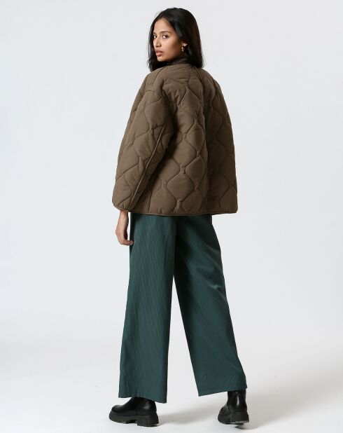 Manteau réversible Virginie kaki/beige