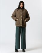 Manteau réversible Virginie kaki/beige
