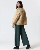 Manteau réversible Virginie kaki/beige