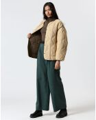 Manteau réversible Virginie kaki/beige