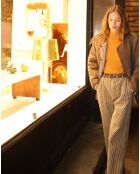 Manteau réversible Virginie kaki/beige