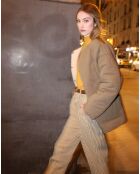 Manteau réversible Virginie kaki/beige