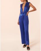 Combi Mister 100% soie bleu ouvrier