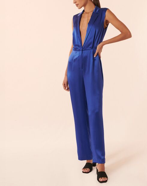 Combi Mister 100% soie bleu ouvrier