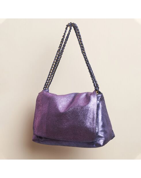 Sac Cedric en cuir crack sirop violet