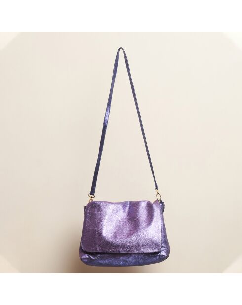 Sac Cedric en cuir crack sirop violet
