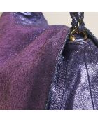 Sac Cedric en cuir crack sirop violet