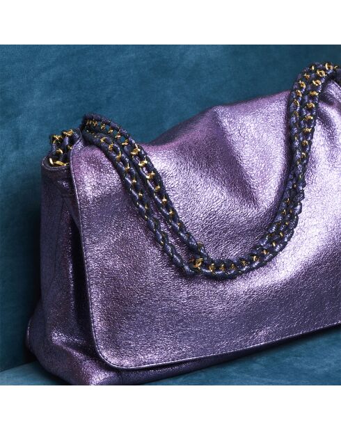 Sac Cedric en cuir crack sirop violet