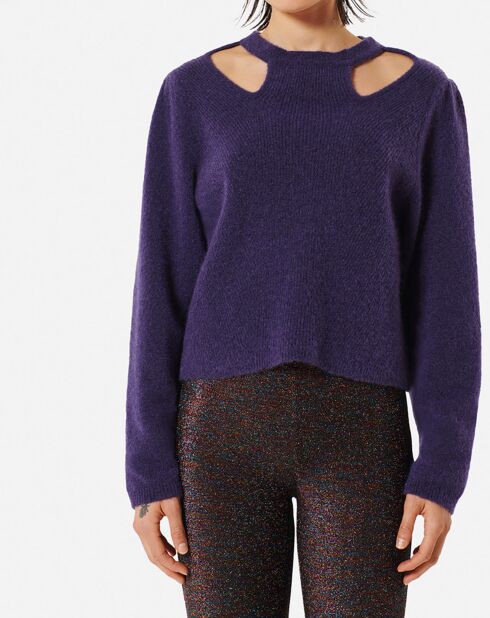 Pull Louis en laine mélangée violet tim