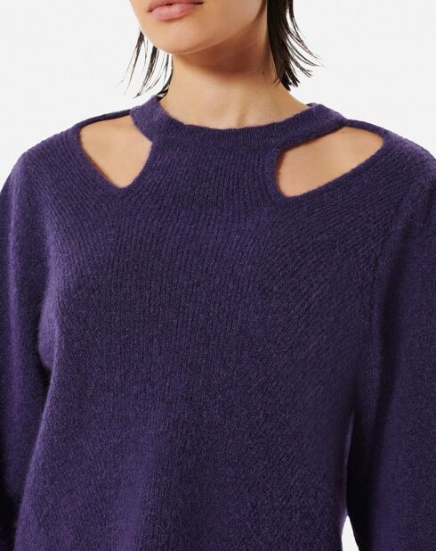 Pull Louis en laine mélangée violet tim