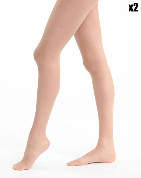 2 Collants transparent Dim Sublim Voile Nude ivoire