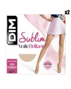 2 Collants Voile Brillant 15D beiges