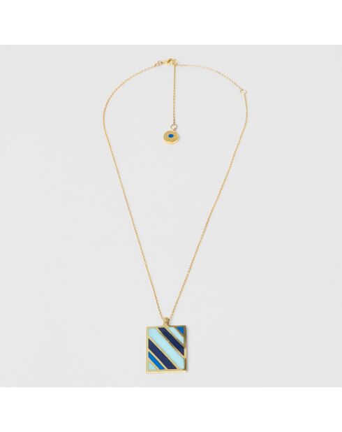 Collier Rainbow doré bleu