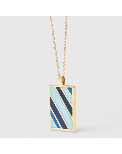 Collier Rainbow doré bleu