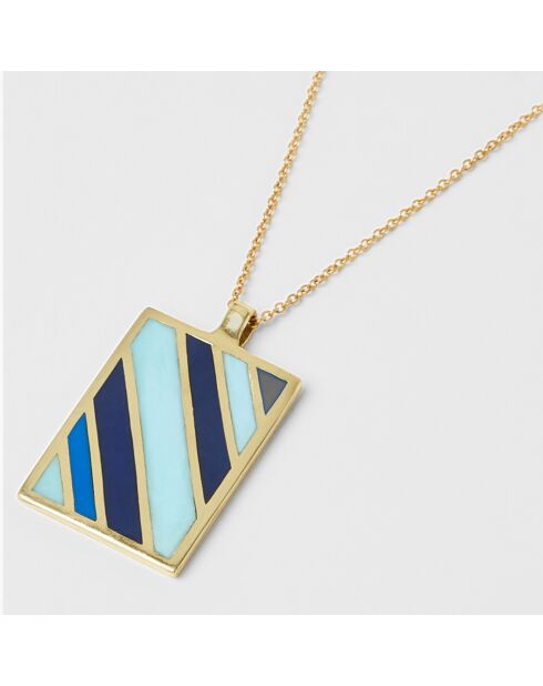 Collier Rainbow doré bleu