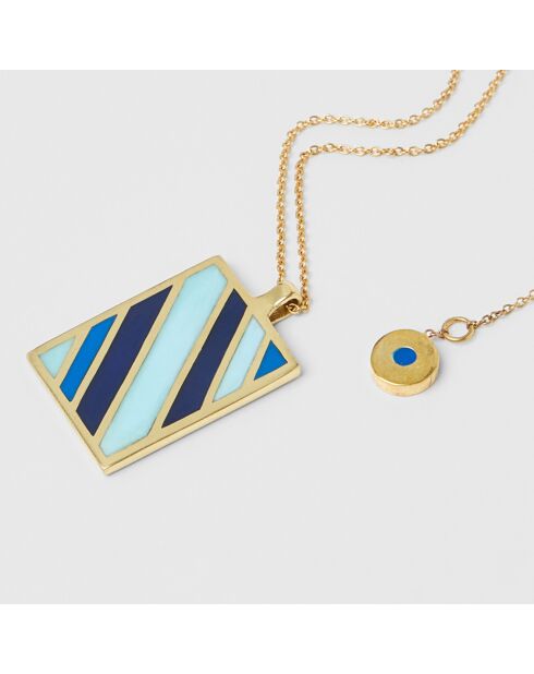 Collier Rainbow doré bleu