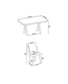 Table + 4 Chaises Rigel marbre noir/doré/crème