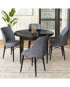 Table + 4 Chaises Rox marbre noir/fumé