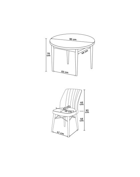 Table + 4 Chaises Rox marbre noir/fumé