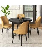Table + 4 Chaises Rox marbre noir/cappuccino