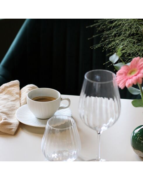 6 Tasses & Soucoupes Urus bleu blanches - 9 cl