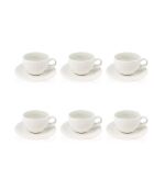 6 Tasses & Soucoupes Urus bleu/blanc - 21 cl