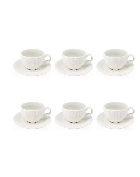 6 Tasses & Soucoupes Urus bleu/blanc - 21 cl