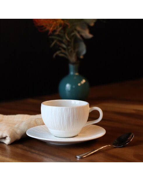 6 Tasses & Soucoupes Urus bleu/blanc - 21 cl