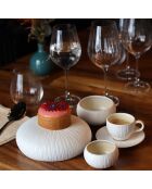6 Tasses & Soucoupes en Porcelaine Urus beige/blanc - 12 cl