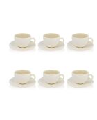 6 Tasses & Soucoupes Urus beige/blanc - 21 cl